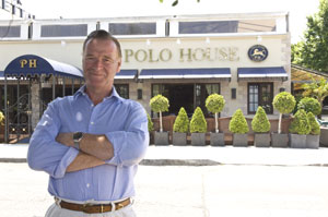 James Hewitt outside The Polo House