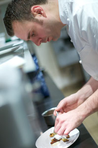 Markus Glocker at work in the kitchen