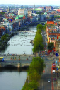 General view of Dublin and its river