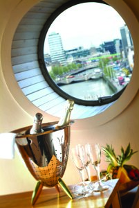 Porthole view of Dublin