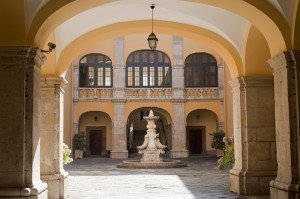 Melfi castle courtyard